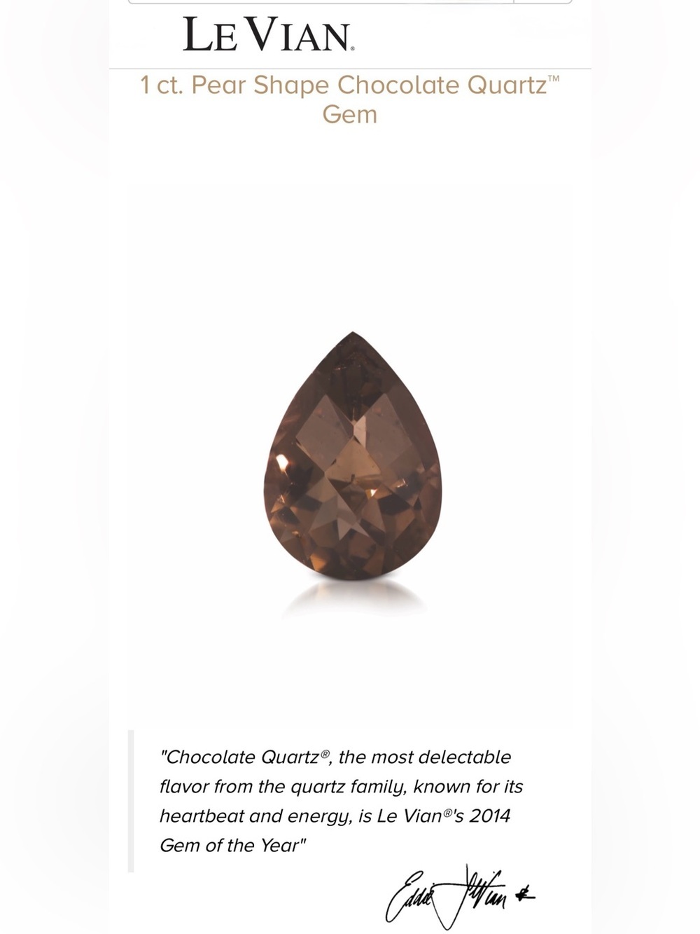 Le Vian® 1 ct. Pear Shape Chocolate Quartz™ Gem